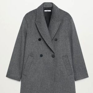 Mango Buttoned Wool Coat